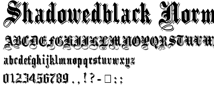 ShadowedBlack Normal font